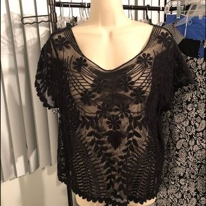 Black express lace blouse